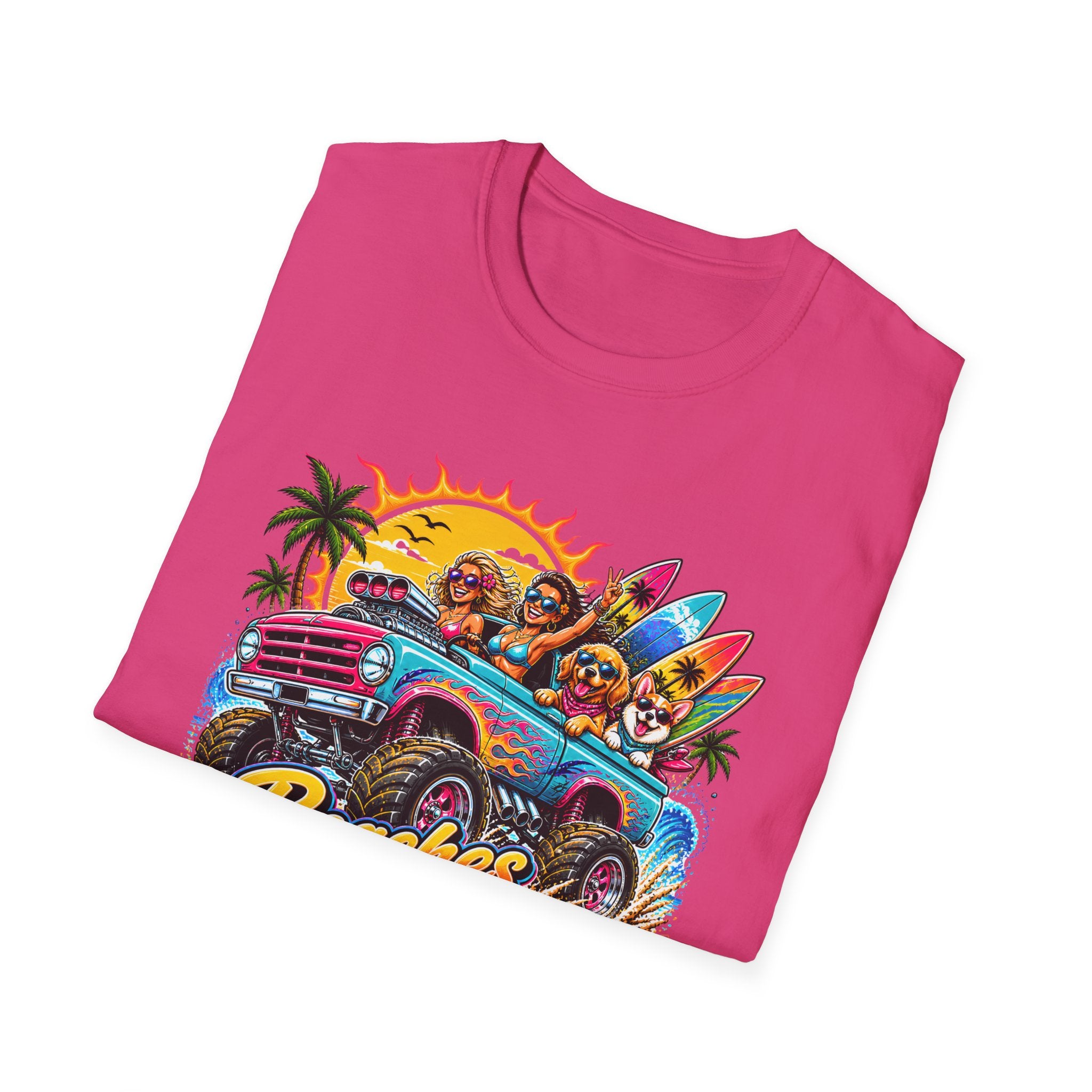 Beaches Do Be Crazy T-Shirt — Retro Surf Road Trip Tee