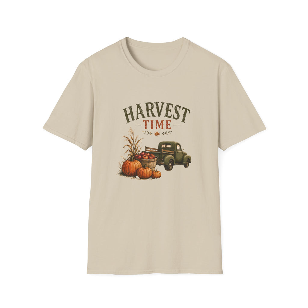 Harvest Time T-Shirt — Vintage Truck, Pumpkins & Fall Farm Design