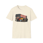 American Hot Rod T-Shirt – Vintage Flag Car Graphic