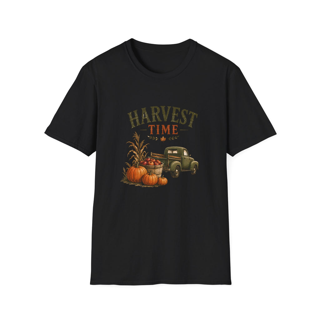 Harvest Time T-Shirt — Vintage Truck, Pumpkins & Fall Farm Design