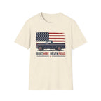 Built Here, Driven Proud Truck T-Shirt — American Flag Vintage Pickup Tee