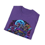 Bone Rattling Surf Tribe T-Shirt — Neon Skull Surf Van Graphic Tee