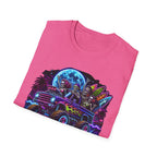 Bone Rattling Surf Tribe T-Shirt — Neon Skull Surf Van Graphic Tee