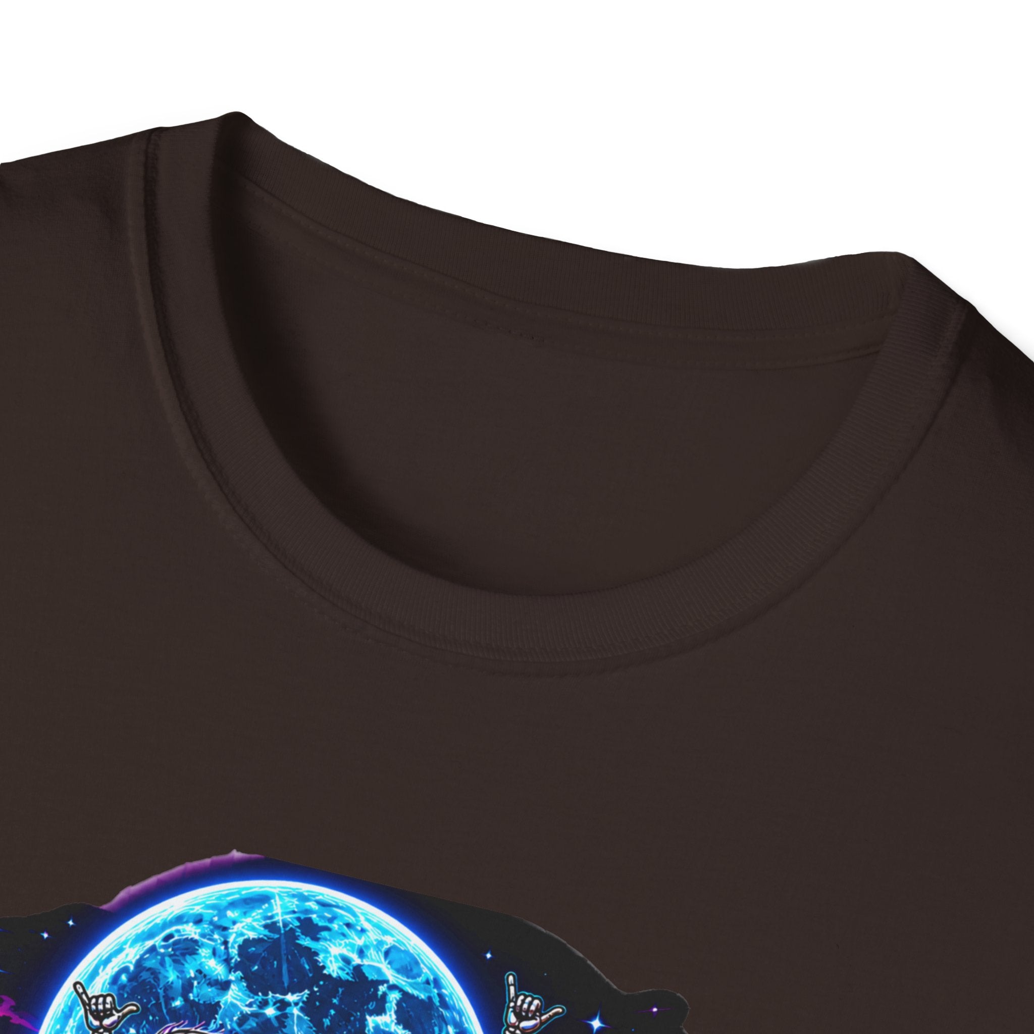 Bone Rattling Surf Tribe T-Shirt — Neon Skull Surf Van Graphic Tee