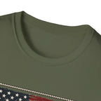 Made in America Truck T-Shirt — "Made in America. Built for the Land." Patriotic Vintage Pickup Tee