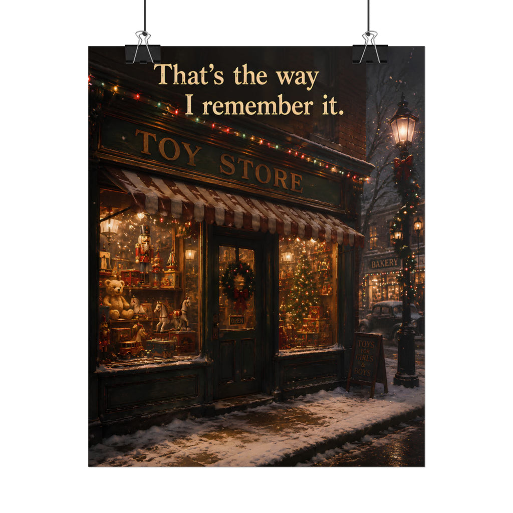 Rolled Poster — Vintage Christmas Toy Store Poster 'That's the Way I Remember It' | Holiday Wall Art