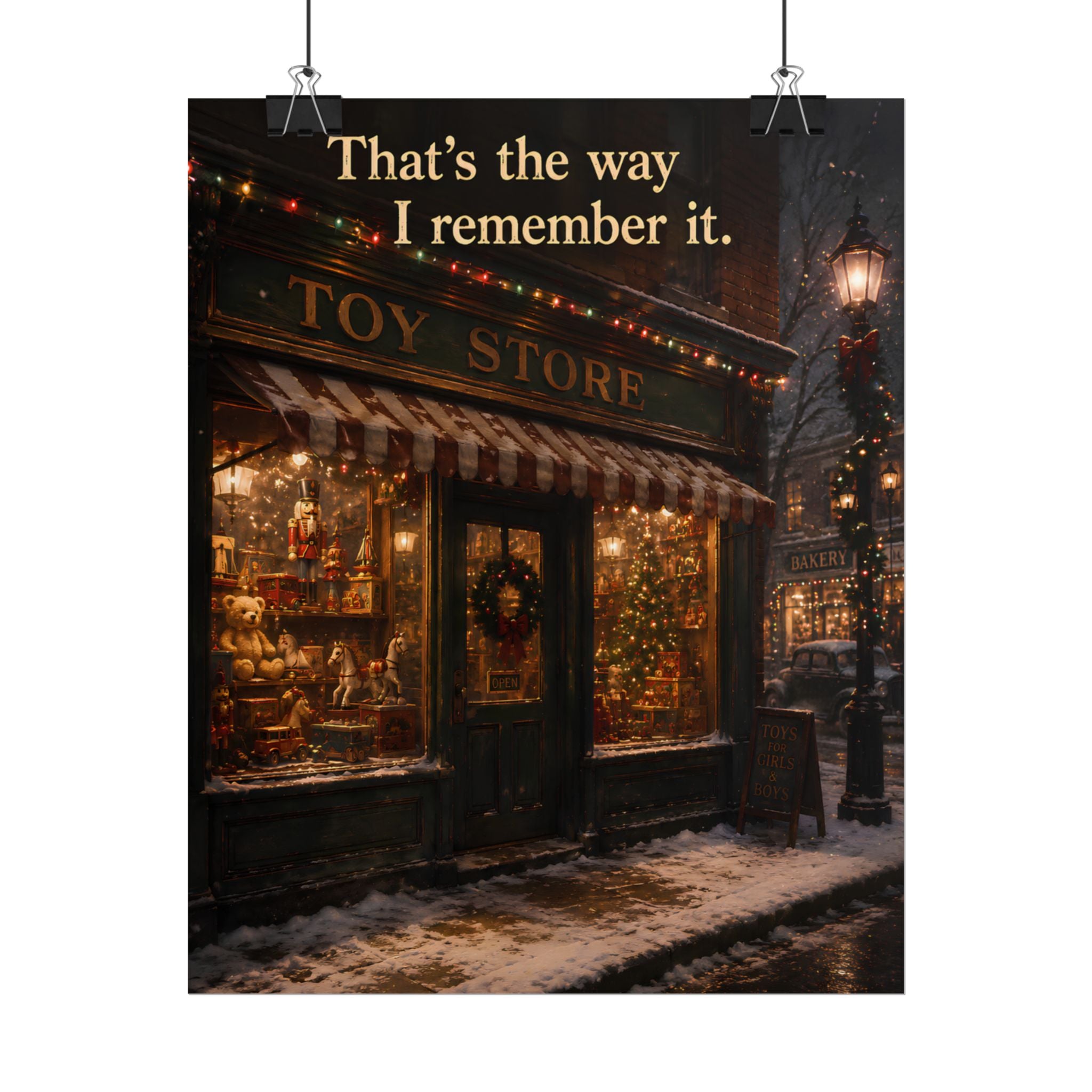 Rolled Poster — Vintage Christmas Toy Store Poster 'That's the Way I Remember It' | Holiday Wall Art