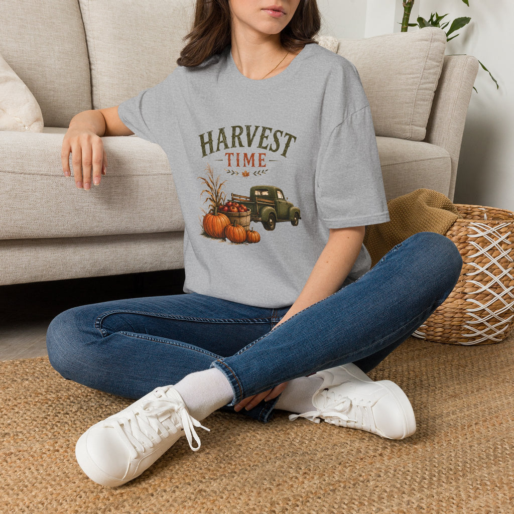 Harvest Time T-Shirt — Vintage Truck, Pumpkins & Fall Farm Design