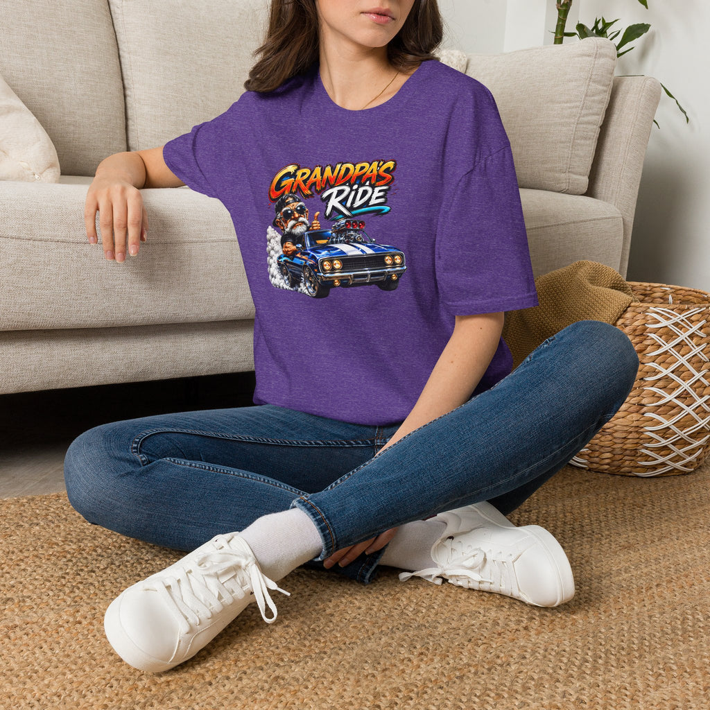Grandpa's Ride T-Shirt — Vintage Muscle Car & Dog Graphic Gift