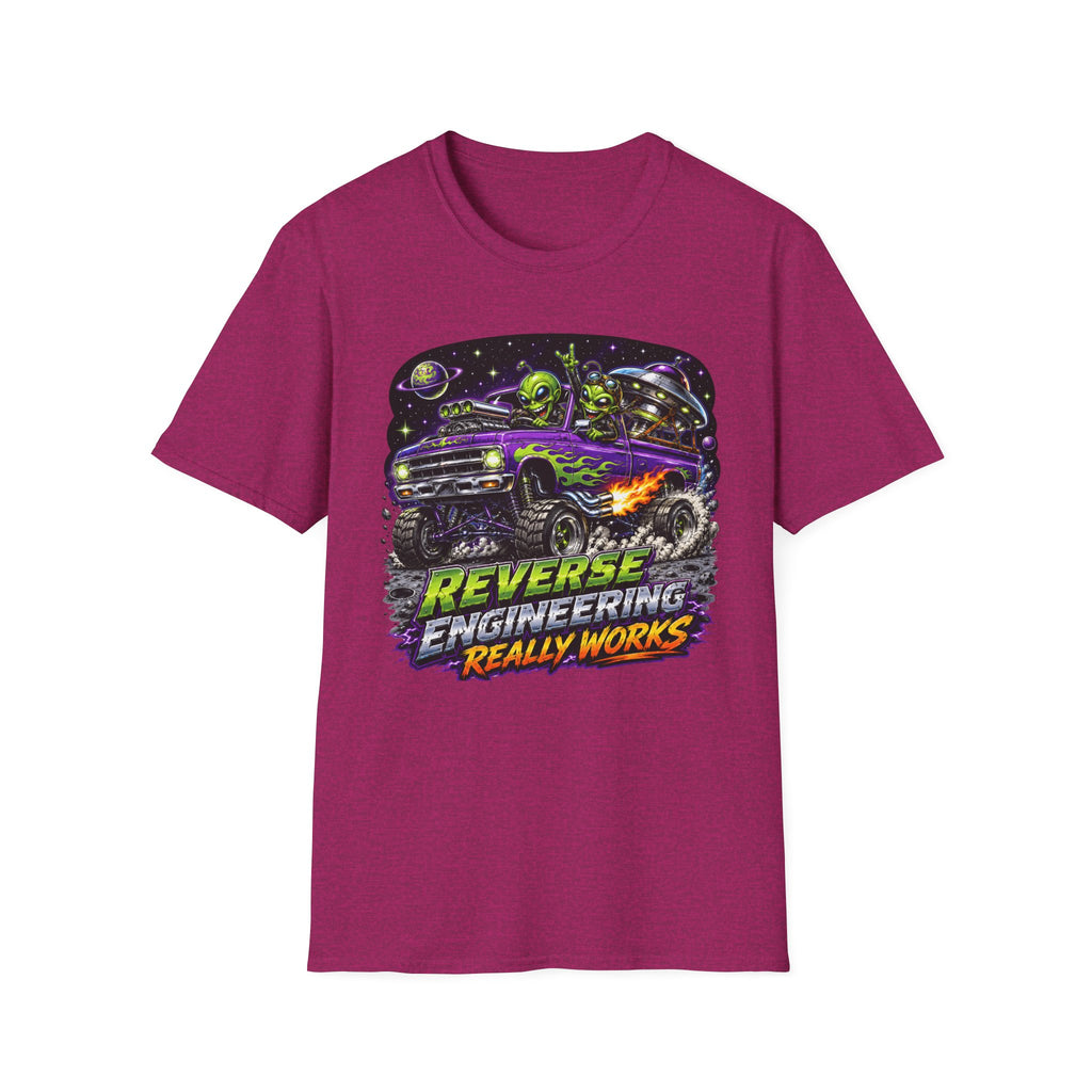 T-Shirt — "Reverse Engineering Really Works" Alien Hot Rod Graphic Tee