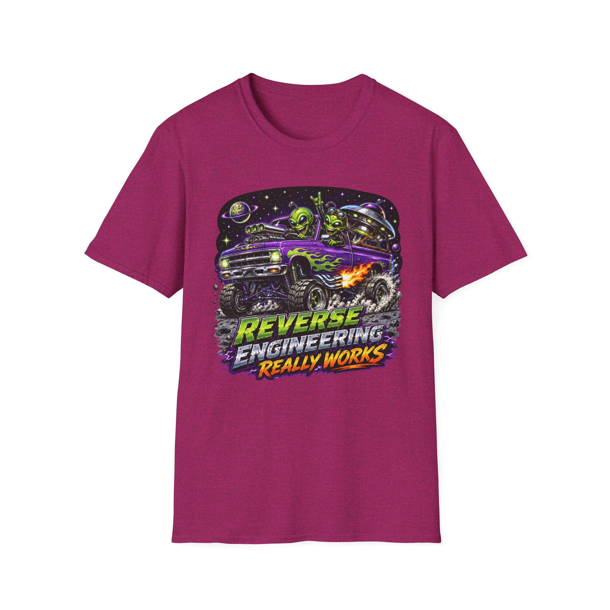 T-Shirt — "Reverse Engineering Really Works" Alien Hot Rod Graphic Tee