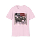 Made in America Truck T-Shirt — "Made in America. Built for the Land." Patriotic Vintage Pickup Tee