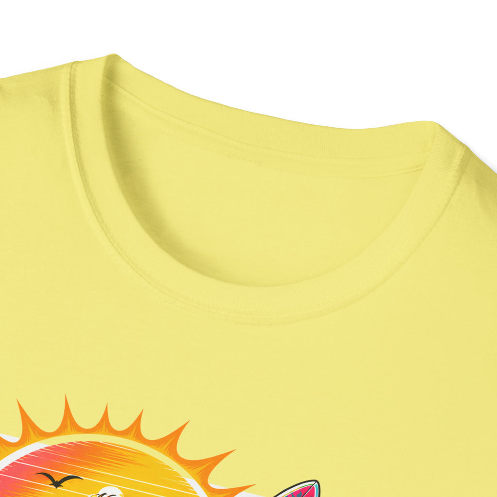 Surfer Girls Rock T-Shirt — Retro Beach Skull Surfboard Tee