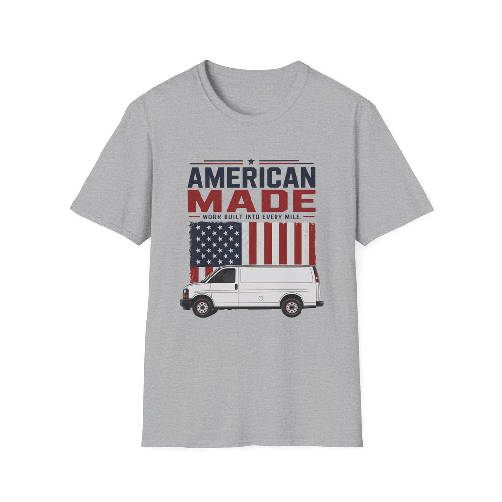 American Made Van T-Shirt — Patriotic USA Work Truck Tee
