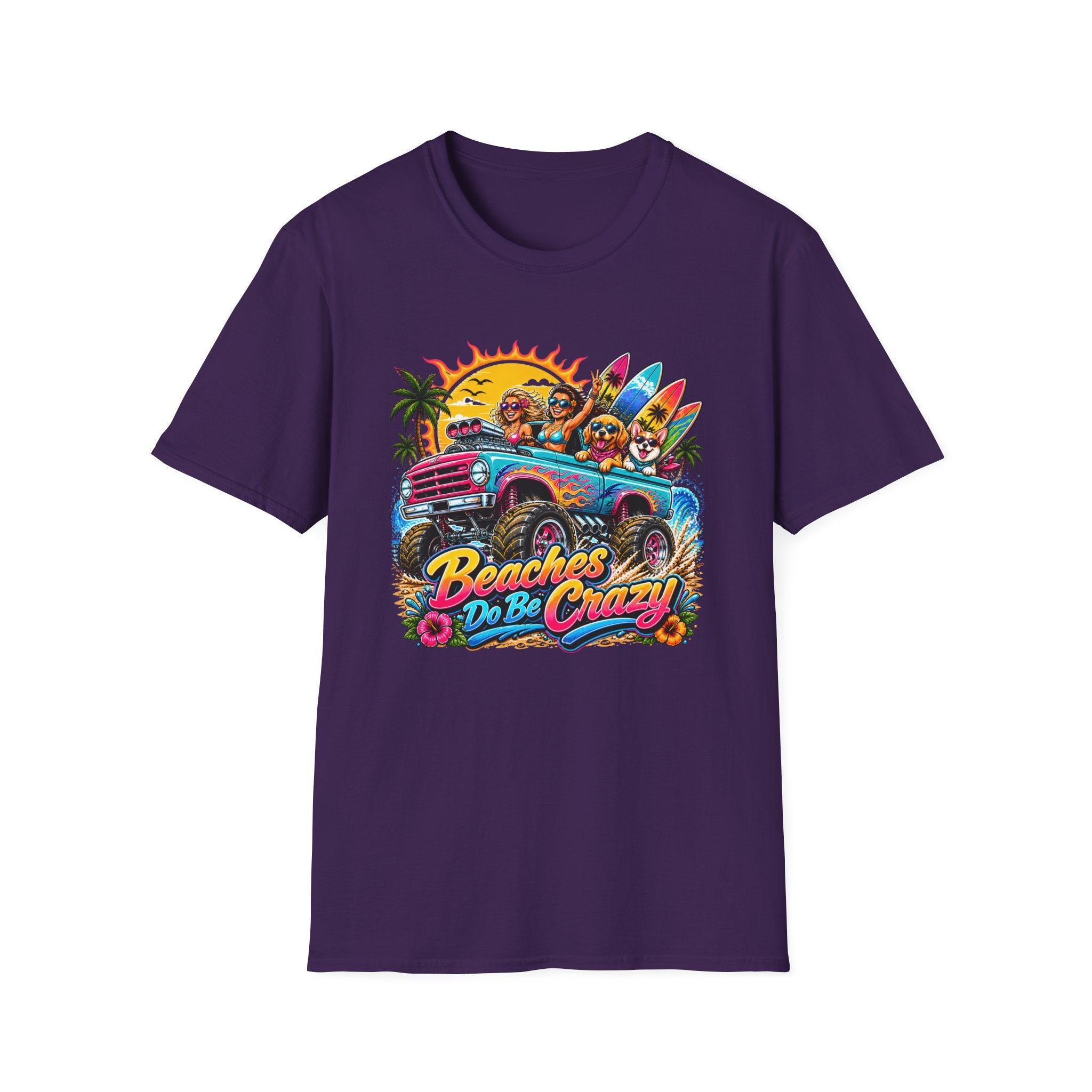 Beaches Do Be Crazy T-Shirt — Retro Surf Road Trip Tee