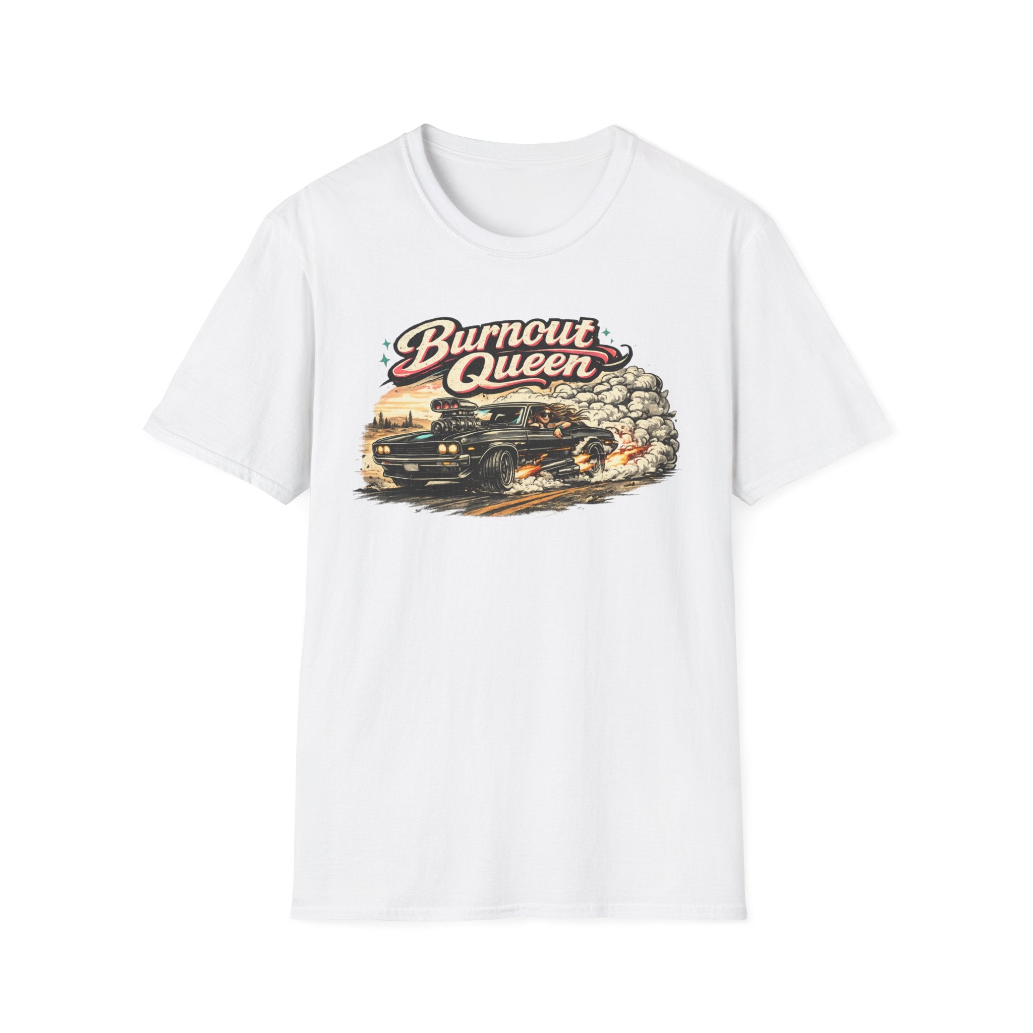 Burnout Queen T-Shirt — Vintage Muscle Car Graphic Tee