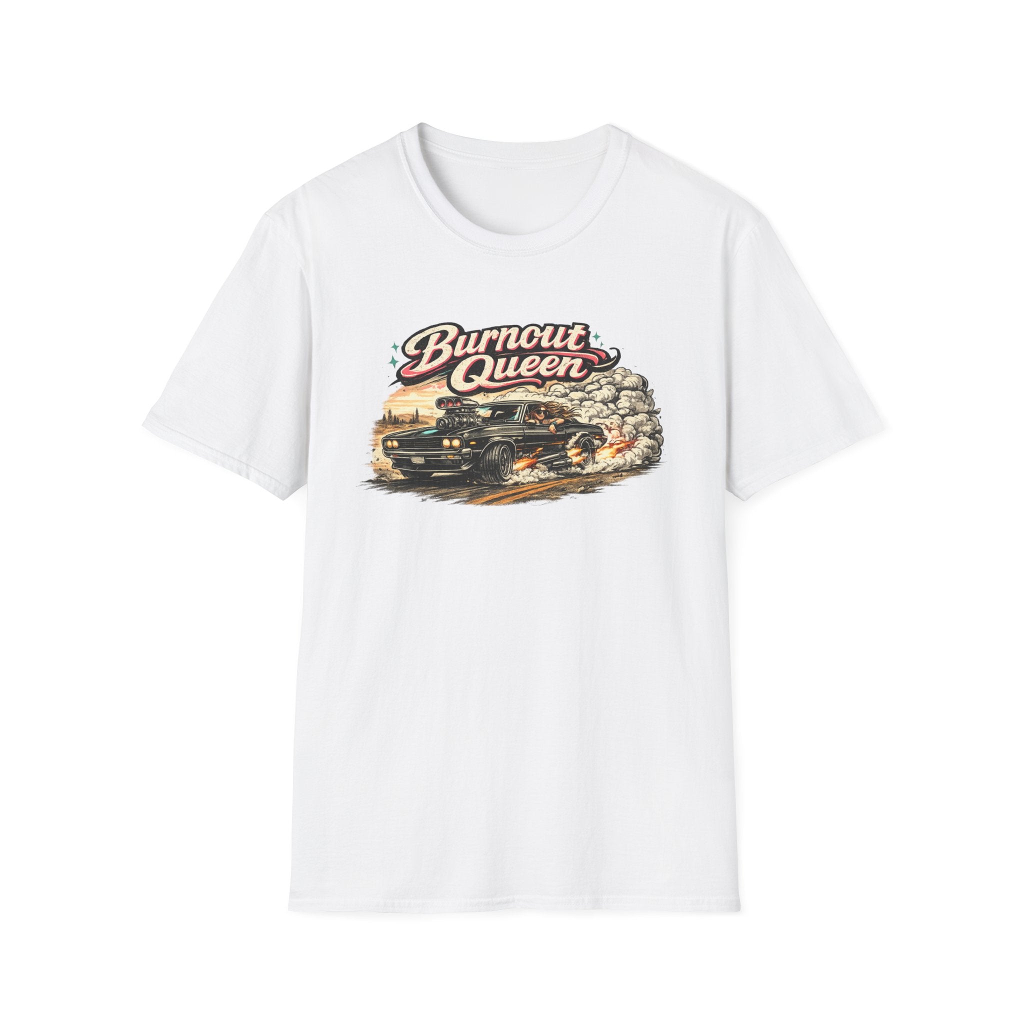 Burnout Queen T-Shirt — Vintage Muscle Car Graphic Tee