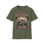 Bad Decisions Start Here Vintage Muscle Car T-Shirt — "Full Tank No Plan"