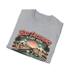 Bad Decisions Start Here Vintage Muscle Car T-Shirt — "Full Tank No Plan"
