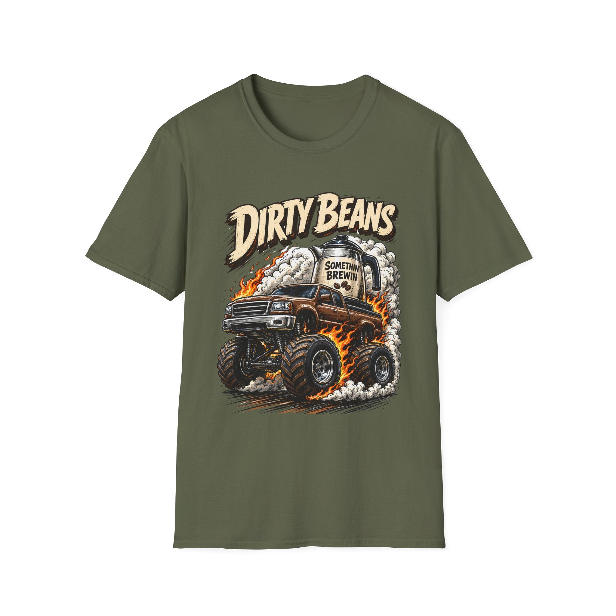Dirty Beans Monster Truck T-Shirt — Smoky Off-Road Graphic Tee