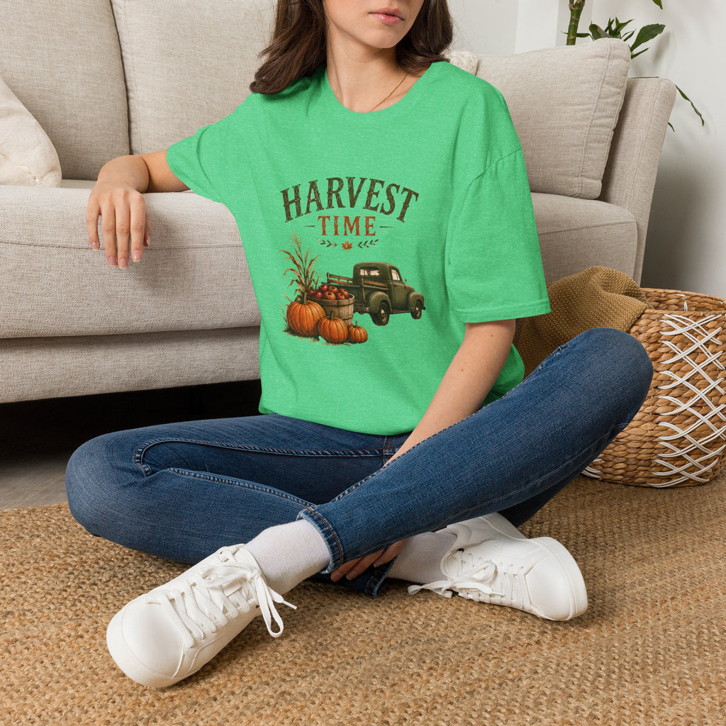 Harvest Time T-Shirt — Vintage Truck, Pumpkins & Fall Farm Design