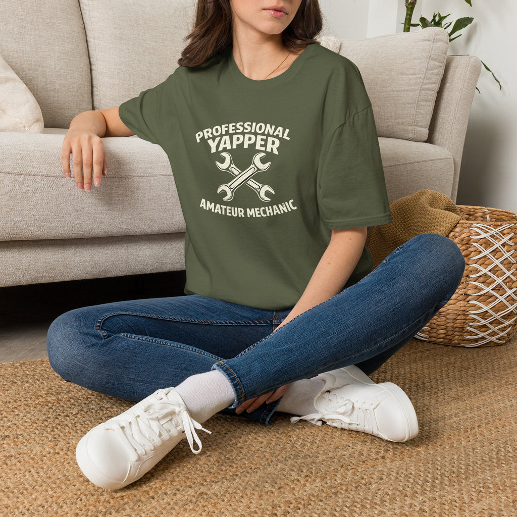 Professional Yapper T-Shirt — “Professional Yapper Amateur Mechanic” Funny Mechanic Tee