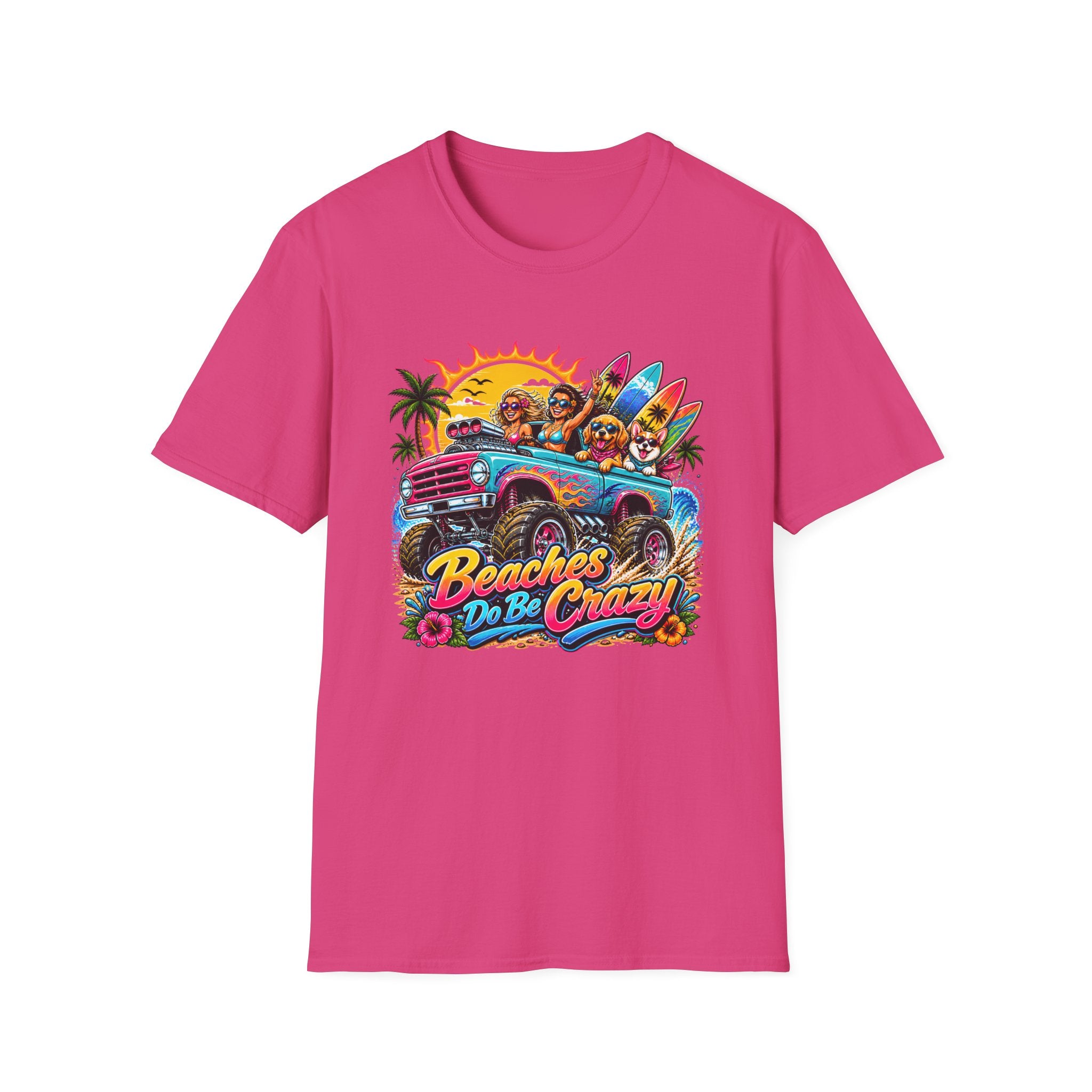 Beaches Do Be Crazy T-Shirt — Retro Surf Road Trip Tee