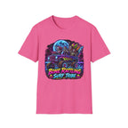 Bone Rattling Surf Tribe T-Shirt — Neon Skull Surf Van Graphic Tee
