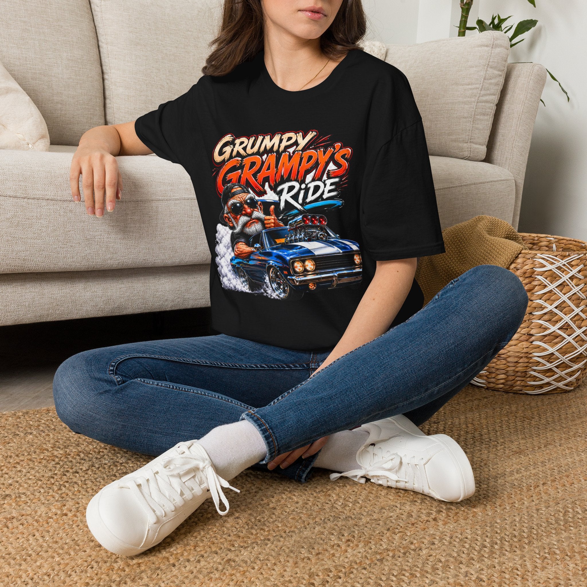 Grumpy Grampy’s Ride T-Shirt — Retro Grandpa Car Racing Tee