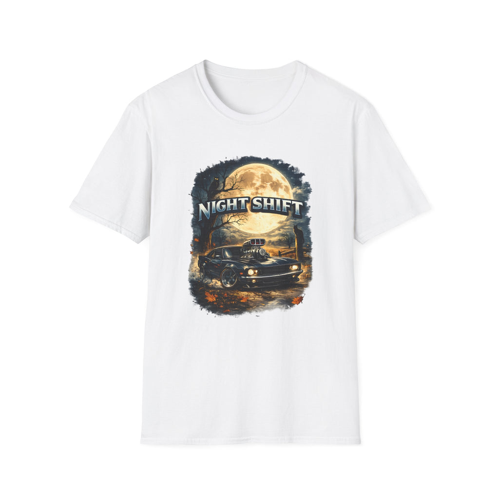 Night Shift T-Shirt — Vintage Full Moon Trucking Tee for Night Drivers