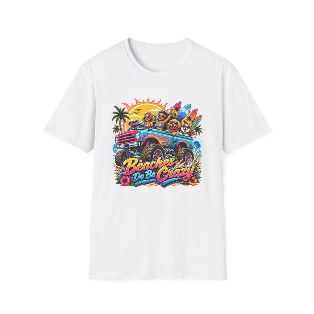 Beaches Do Be Crazy T-Shirt — Retro Surf Road Trip Tee