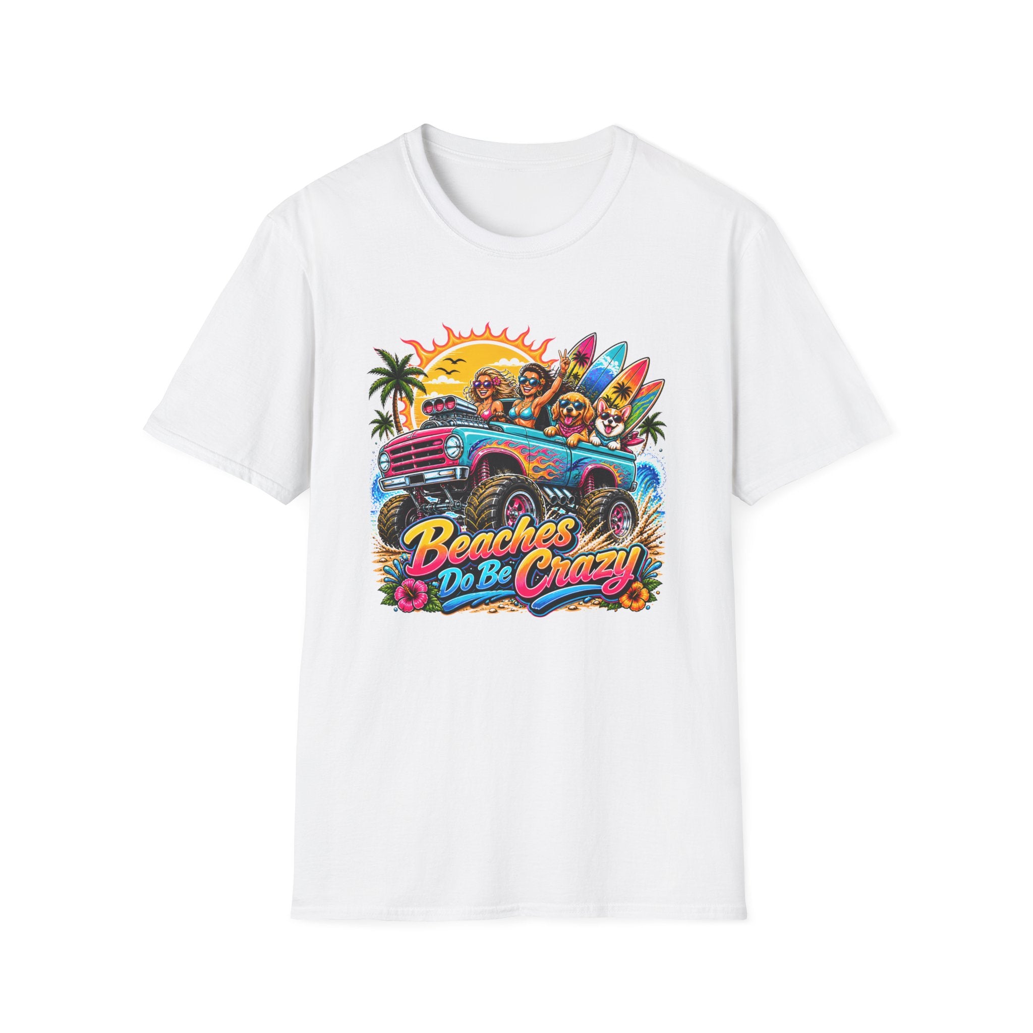 Beaches Do Be Crazy T-Shirt — Retro Surf Road Trip Tee