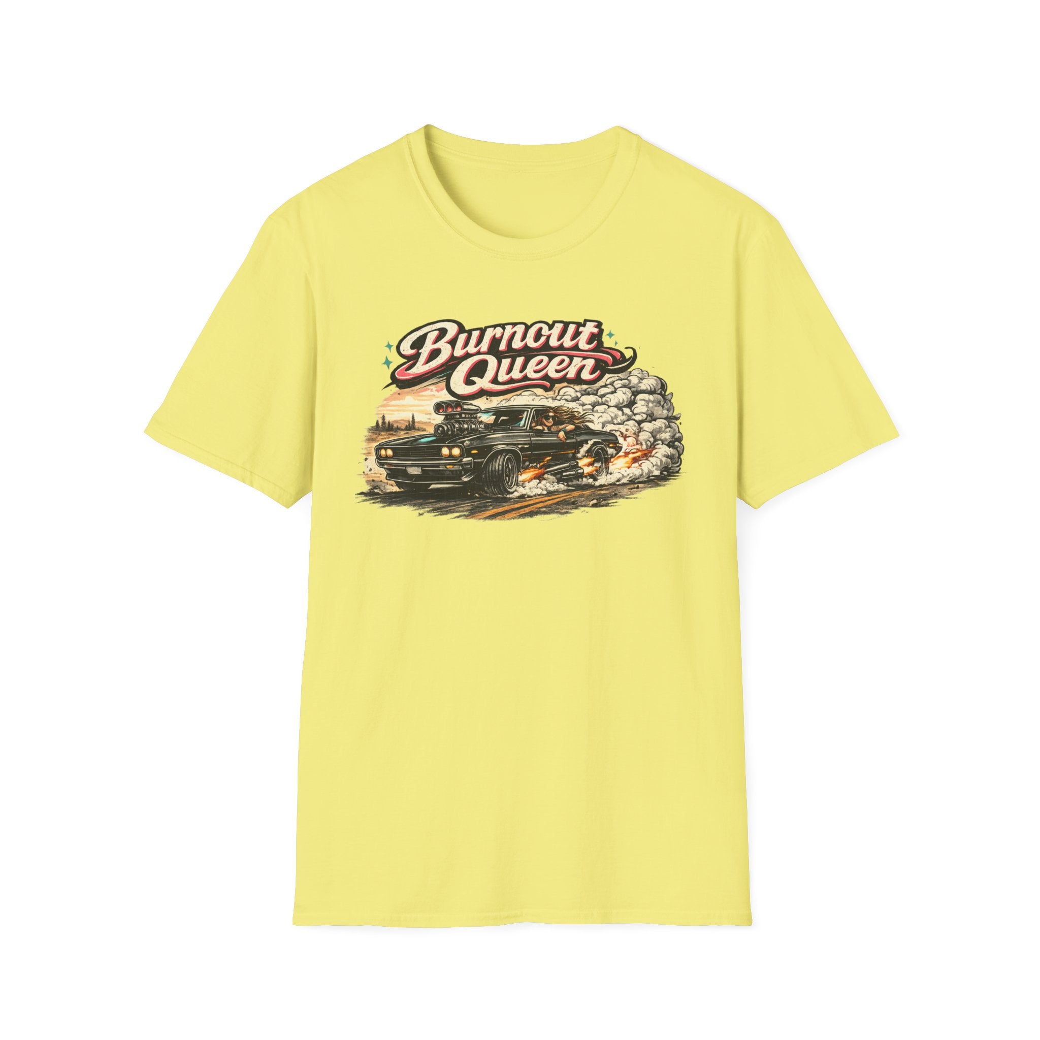 Burnout Queen T-Shirt — Vintage Muscle Car Graphic Tee